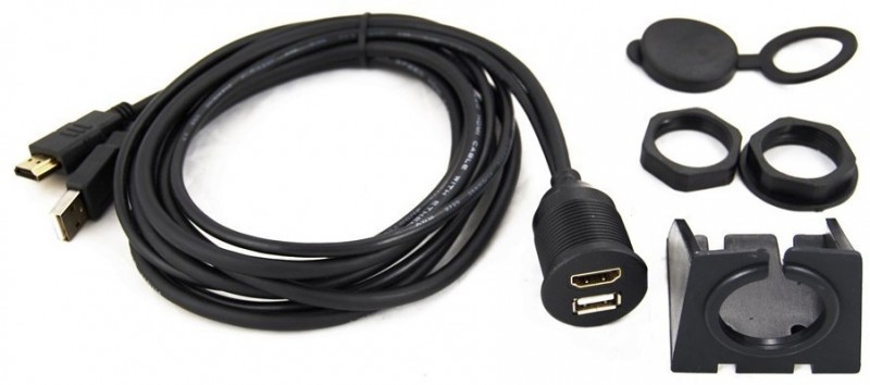 HDMI & USB Extension With Panel Mount 