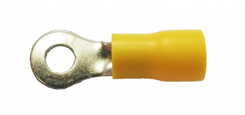 Yellow Vinyl Ring Terminal #8 - 100 PCS