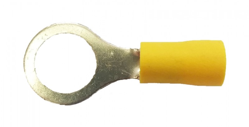 Yellow Vinyl 3/8'' Hole Ring Terminal - 100 PCS