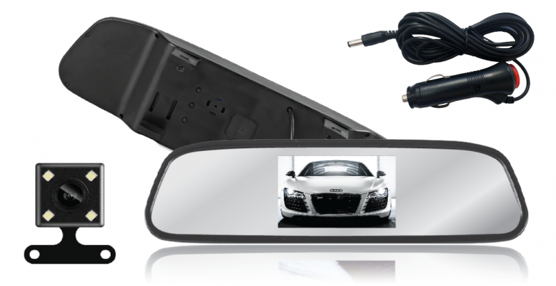 CT-MIR4C 4.3'' TFT LCD Color Rearview Mirror with IR Backup Camera