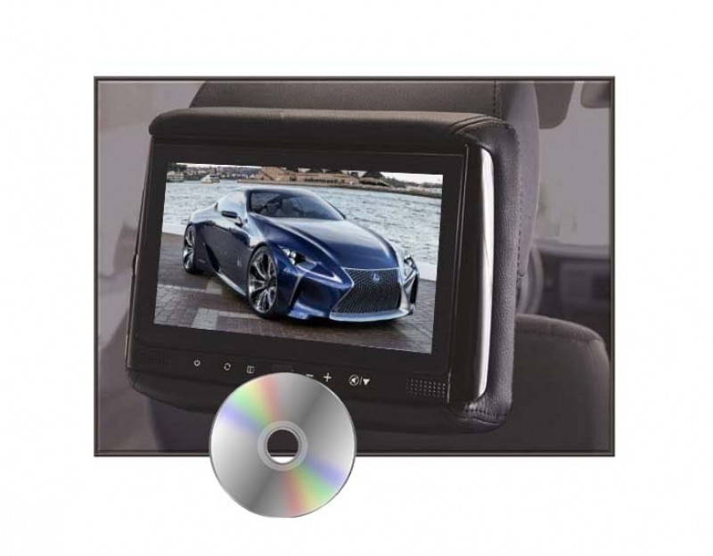 RHD-906D - 9" HD Rear Seat Entertainment w/ Build-in DVD Player Headrest