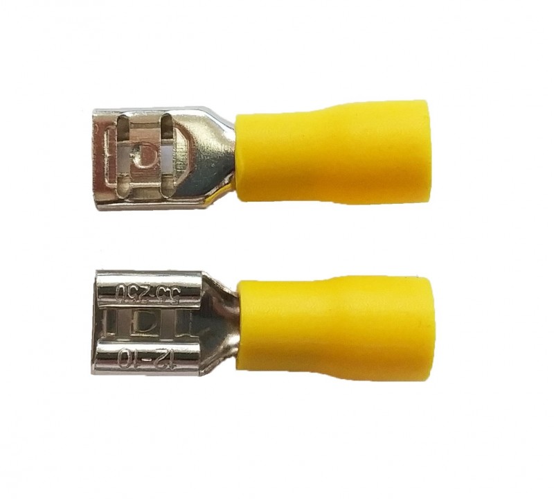 Yellow 0.250'' Vinyl Female Disconnector  - 100 PCS