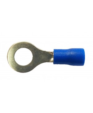 Blue Vinyl 1/4' Hole Ring Terminal - 100 PCS
